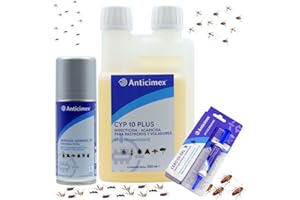 ANTICIMEX | Pack Antiplagas 3 en 1 | Insecticida Concentrado Cipergen + Gel Cucarachas + Bomba Descarga Total | Elimina Mosquitos, Cucarachas, Chinches, Arañas y Más | Uso Interior y Exterior