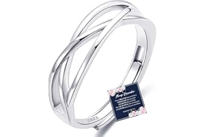 RANKEEF Silberring Damen 925 Silber Für Immer Verbunden Verstellbare Ring Geschenk Für Damen Und Mädchen Mit Inspirierender Karte