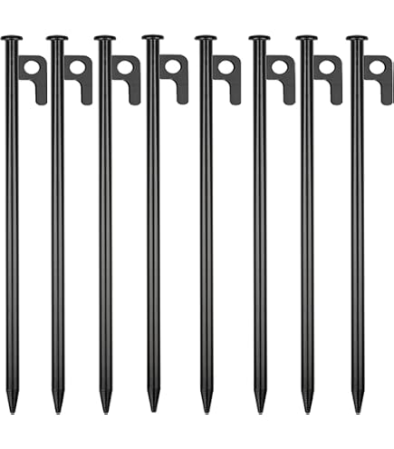 24 Stück Zeltheringe Aus Metall – 30,5 Cm Lang, 8 Mm Stark, Verzinkt, Für Zelt, Pavillon, Trampolin