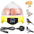 BREUAILY 7 Eggs Hatcher Quail Egg Incubator Tortoise Egg Incubator with Intelligent Temperature Control and LED Digital Display Poultry Hatching Machine for Chicken Duck Bird Quail (Uk Plug)