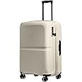 ANTLER - Single Stripe Hard Shell Medium Suitcase - Durable, Lightweight & Expandable, 4 Spinner Wheels - Adjustable Handle, TSA Lock, 68cm - Taupe