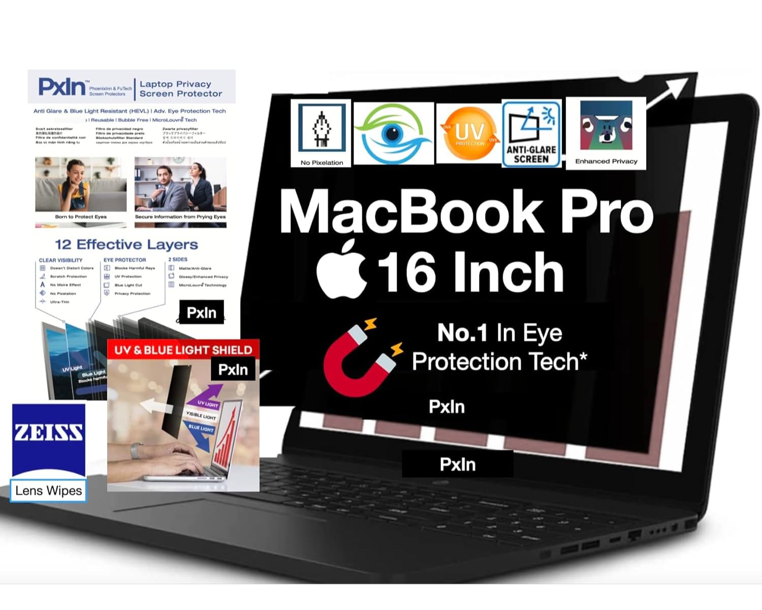 Enhance Your Privacy with PxIn 16 Inch MacBook Pro Magnetic Screen Filter