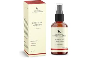 LEUCOSIA PHYTOCOSMETICS Leucosia Olio di Iperico Puro 100 ml, Oleolito Naturale Lenitivo e Rigenerante Olio Iperico per Cicatrici, Scottature, Pelle Secca, Massaggi Muscolari e Antirughe Viso