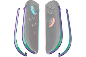 eXtremeRate Replacement Decorative Strips for Joycon 2, Custom DIY Decoration Strip Side Housing Trim Shell with Prying Stick for Nintendo Switch 2 Controller - Chameleon Green Purple