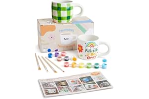 Pott'd Paintables Paint-a-Mug Kit Double Pottery Painting Kit for Adults Ceramic Painting Kit Includes Mugs, Paints, Brushes and Painting Inspiration Guide