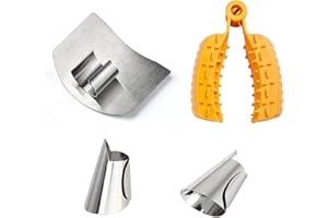 GCFTIFF 4pcs Stainless Steel Finger Guard, 2024 Latest Adjustable Safe Thumb Protection Finger Guard, Kitchen Fingertip Protector for Quick Chopping in the Kitchen to Protect Your Fingers