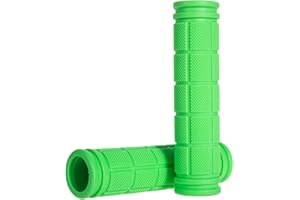 Demiawaking 1 Paio Manopole Manubrio Bici Manopole per Manubri in Gomma Morbida Fexie Antiscivolo per BMX, MTB, Mountain Bike (Verde)