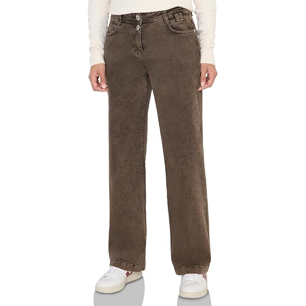 Broek met coating voor dames in Blauw - SCARLETT