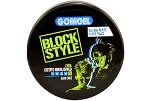 Gomgel Block Style, Cera per Capelli Effetto Ultra Opaco, Cera Professionale a Tenuta Estrema - 100 ML