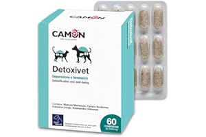 CAMON | Detoxivet Mangime Complementare per Cani e Gatti, Azione Depurativa e Disintossicante, Regola la Funzionalità Intestinale e Renale, 60 Compresse da 1g