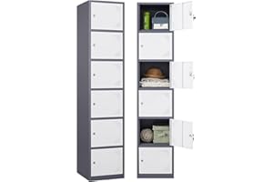 ‎SIGHTLIFE Stahlschrank Schließfachschrank Wertfachschrank Lagerschrank Metallspind Spind Fächerschrank Umkleideschrank Stahlblech Mehrzweckschrank Personalschrank Garderobenspind abschließbar 160 * 38 * 43cm