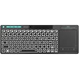 Rii K18S Clavier sans Fil Français (AZERTY) Clavier de Bureau Clavier bureautique avec Souris Tactile de Grande Taille Intégr