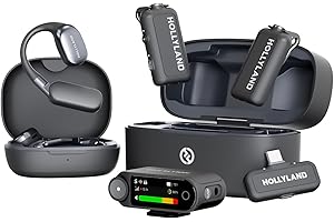 Hollyland Lark Max 2, Kabelloses Lavalier Mikrofon, AI-Rauschunterdrückung, 32-Bit-Audio mit voller Kette (340 m), Wireless Bluetooth Mikrofon für iPhone, Android, Kamera (Ultimate Combo-Gray)