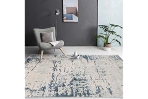 ASIinnsy Tappeto Astratto Tappeto Grigio Blu Tappeti Moderni Soggiorno Antiscivolo Morbido Tappeto Salotto Pelo Corto Tappeti Grandi per Soggiorno Camera da Letto (160 x 200 cm, Blu Astratto)