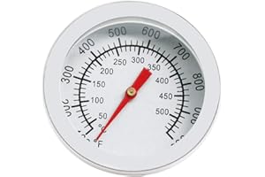 MZY1188 Stainless Steel Temperature Gauge,Barbecue BBQ Smoker Grill Thermometer Temperature Gauge Stainless Steel Oven Cooking BBQ Probe Thermometer (50°C - 550°C)