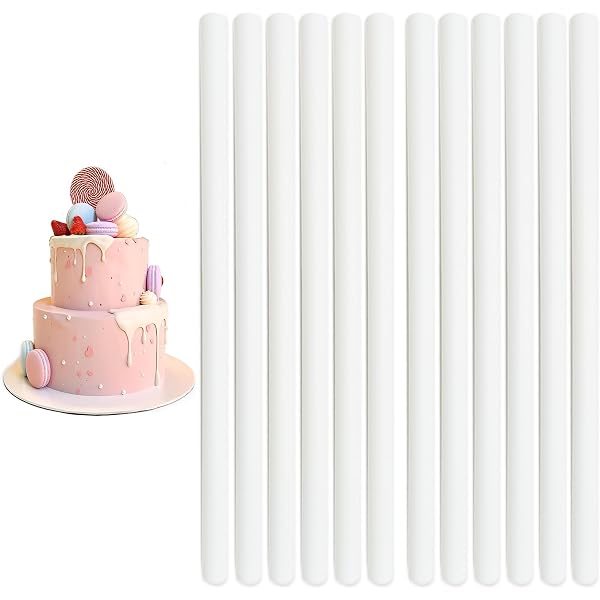 Bâton Gâteau Multi-étages 40 Chevilles à Gâteau RUNFENG 18cm - Bâtons Support Pour Gâteaux à Étages, Blanc Dowel En Bois Pour Gâteau