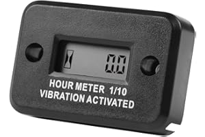 Runleader Digitaler drahtloser vibrationsaktivierter Betriebsstundenzähler, wasserdicht für alle Arten von Rasenmäher, Generator, Kompressor, Motorrad, Dirtbike, Außenborder, Motorboot usw.