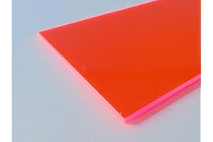 alt-intech Lastre Acrilico 500 x 500 x 5 mm Fluorescente Rosso Piastra Acrilico Fluorescente