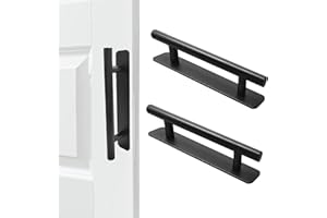 MsTeco 2 Pezzi Maniglie Autoadesive per Mobili Maniglie per Armadio Adesiva Maniglia Porta Scorrevole in Acciaio inossidabile Maniglie dei Cassetti Della Cucina, per Armadio, Porta del Balcone (Nero)