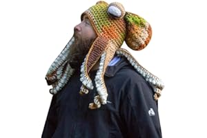 Bprtcra Gorro tejido a mano, unisex, divertido diseño de pulpo, tentáculo largo, sombrero de cosplay, accesorio de fiesta