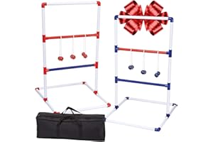 ORIGINAL CUP Ladder Toss® | Jeu d'Adresse pour Enfant & Adulte | 2 Echelles + 12 Bolas + 1 Housse de Protection | Jeux de Lancer | Jouet Exterieur Plein Air Outdoor Game | Balles Golf | OriginalCorner®