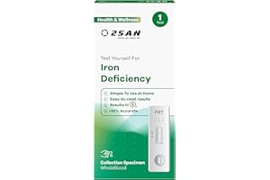 2SAN Iron Deficiency Test at Home UK - 1 Pack - Ferritin Testing kit for Blood Anemia Detection, Accurate and Easy Iron Level Test kit for Deficiency Detection Check