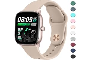 Oumida Armband für Amazfit Bip 3 Pro/Bip/Bip 3/Bip U Pro, 20mm Neues Silikon Armbänder, Verstellbares Sport Ersatzband für Amazfit GTS 2 Mini/GTS/GTS 3/GTS 4/GTS 4 Mini Damen Herren, Milchtee Farbe