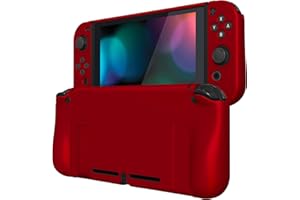 PlayVital Coque Protection pour Nintendo Switch Joycon Cover,Étui Housse pour Switch Console Accessoires Upgraded-Rouge Écarlate