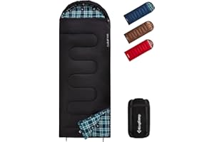 KingCamp Sacco a Pelo Invernale - Extra Grande in Flanella Cotone Gemellabile Compatto Caldo Sacco a Pelo 4 Stagioni Portatile Leggero Sacchi Pelo Campeggio Adulti XL