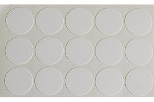 GAS N POW3R Lot de 15 autocollants cache-vis blancs - 18 mm - pour trous de vis, meubles, placards, bibliothèque