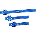 TOURACE Aluminum Woodworking Rulers with Slide Stop, 3 Pcs Ruler Set Include 6, 8, and 12 Inch Precision Pocket Rulers
