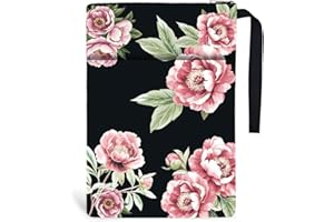 Hobbspring 1pc Book Sleeve with Zipper 13.4x9.45 inches(34x24cm) Flower Book Protectors Books Covers for Paperbacks Camellia Bookish for Students Teachers
