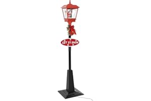 vidaXL Weihnachten Wegeleuchte mit Weihnachtsmann Schneefallfunktion Weihnachtslaterne Dekoration Lampe Leuchte Weihnachtsdeko 180cm LED