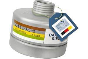 BartelsRieger Kombinationsfilter BR ABE2K1P3, ABEK-Filter Schutzklasse A2B2E2K1-P3 R D, DIN-zertifizierter Atemschutzfilter gegen Gase, Dämpfe & Partikel für Industrie, Chemie, Handwerk
