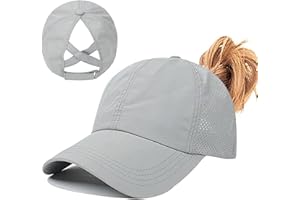 Enwokran Casquette de Baseball Femme, Queue de Cheval été Réglable Chapeau Séchage Rapide Respirante Anti-Soleil UV pour Running Golf Cyclisme Randonnée