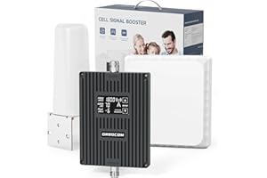 ‎ORBOCOM ORBOCOM Handy-Signalverstärker: Unterstützt Frequenzen 1, 3, 7, 8 und 20 für 5G/4G/3G LTE - Signalverstärker für ganze Häuser bis 4500 qm mit 70dB Verstärkung - Omnidirektionale Antenne