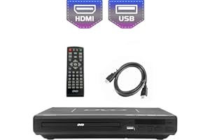 KCR DVD-Player für TV, DVD/CD / MP3 mit USB-Anschluss, HDMI- und AV-Ausgang (HDMI- und AV-Kabel enthalten), Fernbedienung