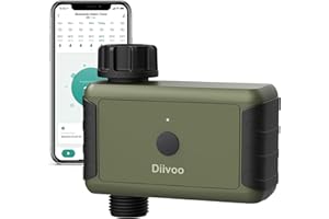 ‎DIIVOO Diivoo Bewässerungscomputer Bluetooth, Bewässerungsuhr Zeitschaltuhrmit Alexa & Smart APP & 20 Bewässerungsplänen, Automatische Wasser Zeitschaltuhr für Bewässerung Garten Rasen