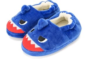 LACOFIA Toddler Slippers Kids House Shoes Children Winter Warm Plush Slippers with Anti-Slip Rubber Sole