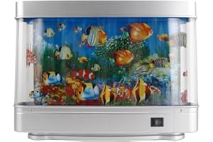 Gralara Lampada d'atmosfera per acquario Luci notturne Luce notturna Viste in movimento Paesaggio tropicale artificiale Decorazione della stanza per camera da