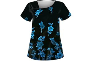 SAYMANY Damen Pfleger Schlupfkasack Kurzarm Kasack Rundhals T-Shirt Tuniki Bluse Krankenpfleger Kosmetikerin Uniform Hospital Pflegeheim Schlupfhemd Berufskleidung Schlupfhemd Damen Medizin Uniform