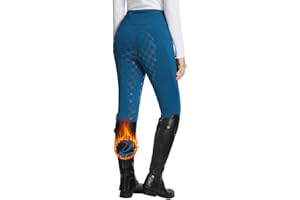 BALEAF Leggings de equitación con forro polar para mujer, pantalones térmicos para caballo, mallas ecuestres, bolsillos