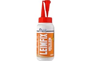 DIP TOOLS DIP-Tools LEIMFIX Cola Madera Impermeable con una Fuerza Adhesiva Extra Rápida y Máxima - Cola de Bajo Olor en Calidad D3 de la Botella Confort - Transparente Después del Secado (250ml)