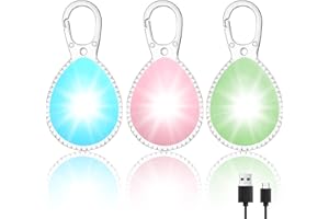 wokdsbl 3 Pack LED Dog Collar Light Rechargeable – USB Charging Dog Lights for Night Walking, Waterproof Glow in The Dark Collar Clip, Flashing Pet Safety Light Up Accessories
