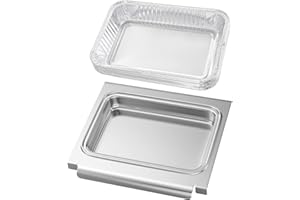 PETKAO Grill-Ersatzteile für Weber Spirit II Auffangpfanne Spirit II 200 & 300 SER (2017 und neuer), für Weber Traveler, Pulse 2000, für Weber Grillfettschale 67047 & Aluminium-Grill-Tropfwanneneinlagen 6415