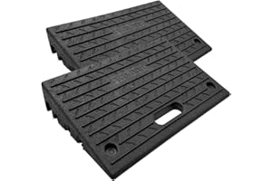 Nicoman Rubber Kerb Ramps, Multiuse Curb Ramp for Vehicles, Wheelchairs, Bikes, Strollers, Pet Mobility and Disabled Chair & Dog (Pack of 2)