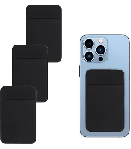4x Handy-Kartenhalter Selbstklebend – Elastisch, Sicher & Platzsparend | Für Kreditkarten, Ausweise & Bargeld