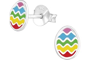 Monkimau Mädchen Ohrringe Ostern Ei Ohrstecker aus 925 Sterling Silver Silber