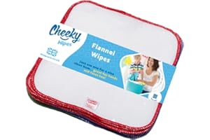 Cheeky Wipes Soft Flannel Cloth Baby Wipes | Suitable for Hand & Faces - Pack of 25