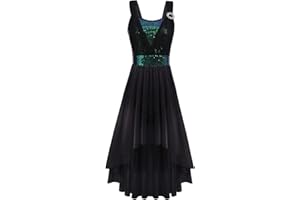 IBTOM CASTLE Vestido de Danza Ballet Mujer Broche de Lentejuelas Maillot Patinaje Artistico Ballet Lírica Contempornánea Praise Danza Vestido de Fiesta Cola de Golondrina Maillot de Danza